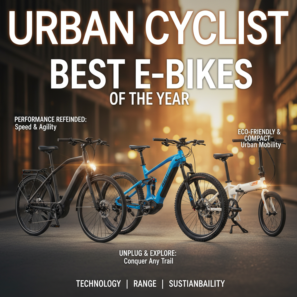 Three top e-bikes shine on a vibrant magazine cover, highlighting style, performance, and innovation.