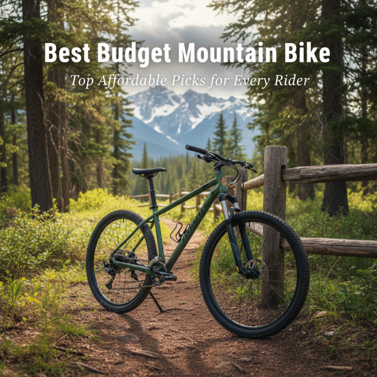 Best Budget Mountain Bike—Top affordable picks showcased in a scenic mountain and forest trail setting.