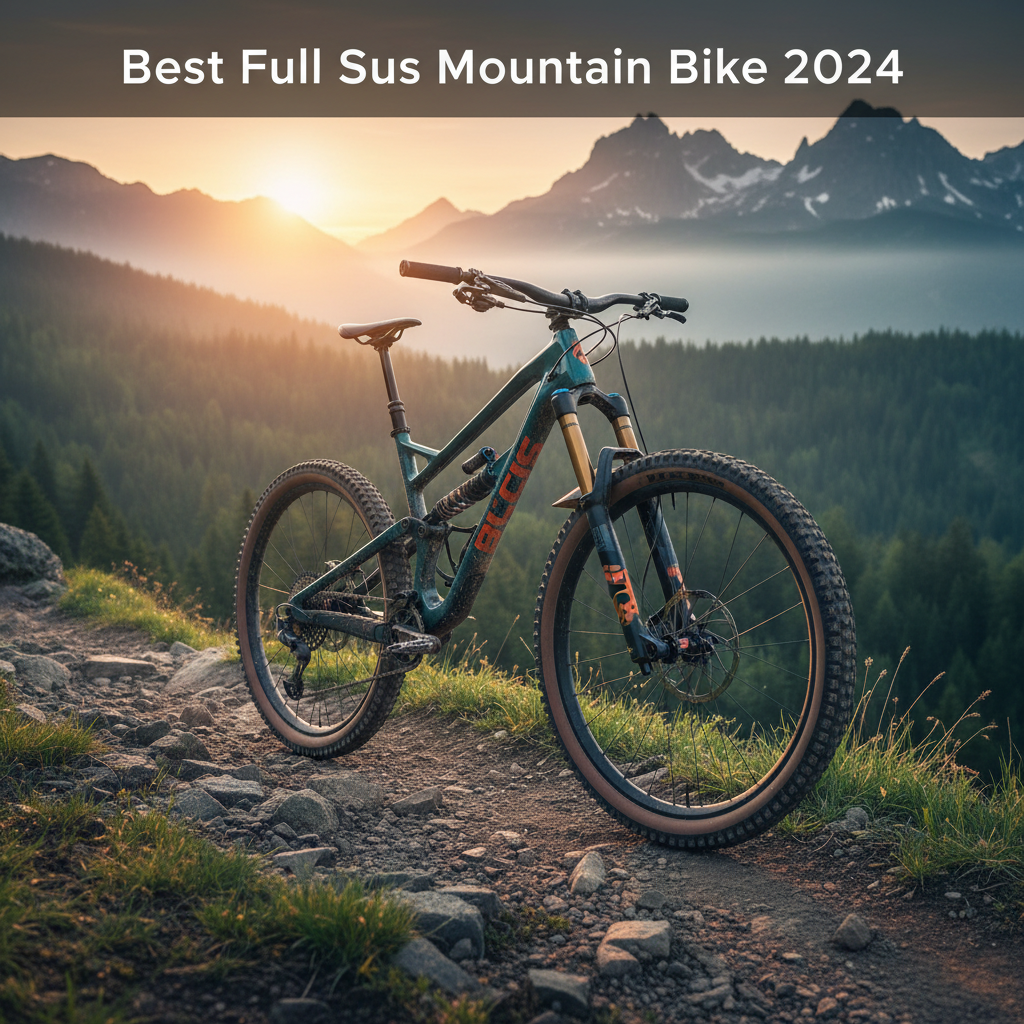 Best Full Suspension Mountain Bike 2024 on a rugged sunrise trail, ready for adventure and action.