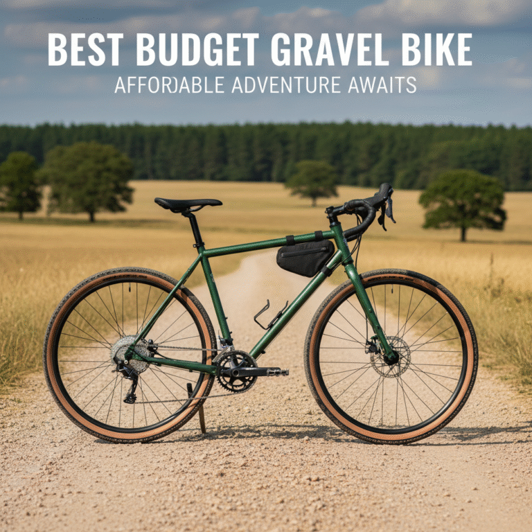 Best Budget Gravel Bike: Sleek, affordable gravel bike on scenic trail, perfect for cost-conscious riders.