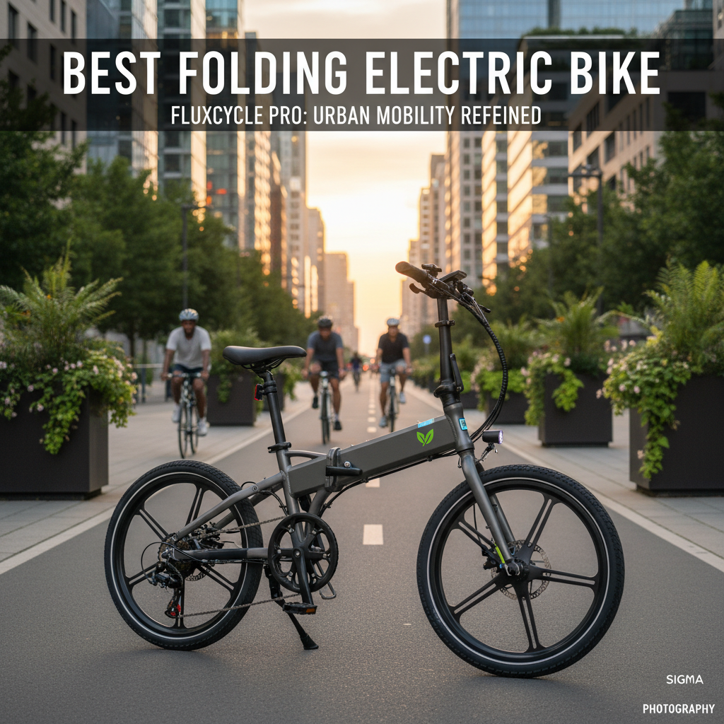 Best folding electric bike displayed in a city, highlighting sleek design and eco-friendly urban travel.